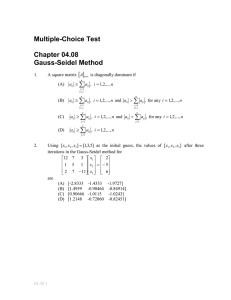 Multiple-Choice Test Chapter 04.08 Gauss-Seidel Method