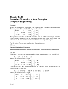 Chapter 04.06 – More Examples Gaussian Elimination Computer Engineering