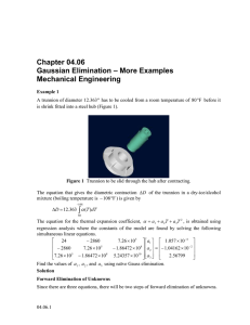 Chapter 04.06 – More Examples Gaussian Elimination Mechanical Engineering