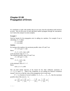 Chapter 01.06 Propagation of Errors