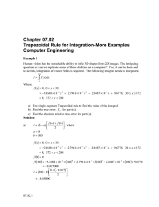 Chapter 07.02 Trapezoidal Rule for Integration-More Examples Computer Engineering