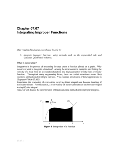 Chapter 07.07 Integrating Improper Functions