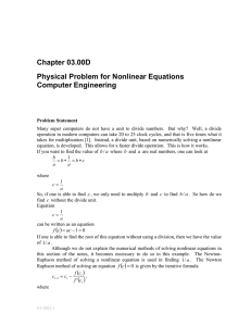 Chapter 03.00D Physical Problem for Nonlinear Equations Computer Engineering