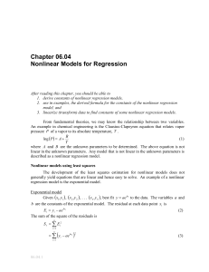 Chapter 06.04 Nonlinear Models for Regression