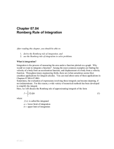 Chapter 07.04 Romberg Rule of Integration