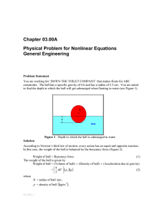 Chapter 03.00A Physical Problem for Nonlinear Equations General Engineering