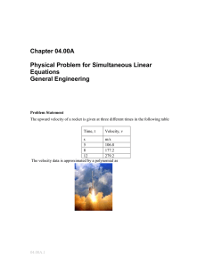 Chapter 04.00A  Physical Problem for Simultaneous Linear Equations