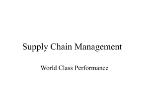 Supply Chain Management World Class Performance