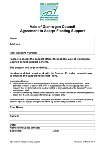 Vale of Glamorgan Council Agreement to Accept Floating Support