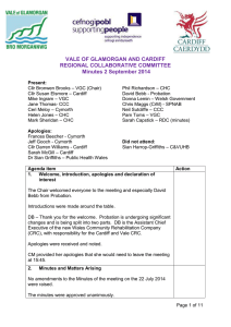 VALE OF GLAMORGAN AND CARDIFF REGIONAL COLLABORATIVE COMMITTEE  Minutes 2 September 2014