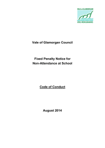 Vale of Glamorgan Council Fixed Penalty Notice for Non-Attendance at School