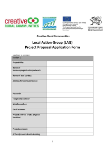 Local Action Group (LAG) Project Proposal Application Form  Creative Rural Communities