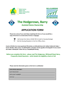 The Hedgerows, Barry APPLICATION FORM Assisted Home Ownership