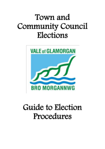 Town and Community Council Elections Guide to Election