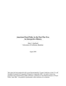 American Fiscal Policy in the Post-War Era: An Interpretive History