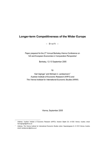 Longer-term Competitiveness of the Wider Europe