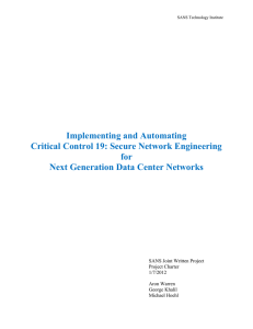 Implementing and Automating Critical Control 19: Secure Network Engineering for