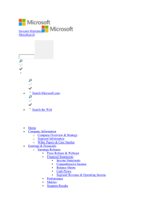 Investor Relations MenuSearch Search Microsoft.com