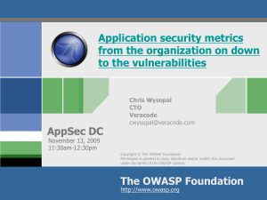 AppSec DC Application security metrics from the organization on down to the vulnerabilities