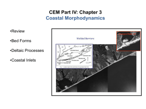 CEM Part IV: Chapter 3 Coastal Morphodynamics •Review •Bed Forms