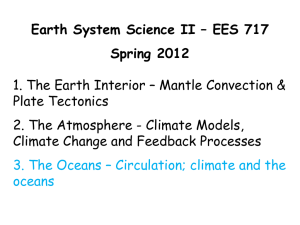 Earth System Science II – EES 717 Spring 2012 Plate Tectonics