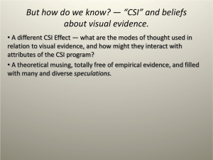 But how do we know? — “CSI” and beliefs