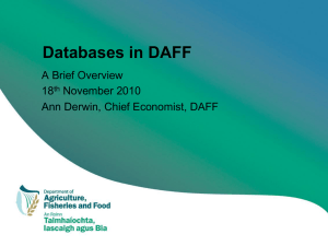 Databases in DAFF A Brief Overview 18 November 2010