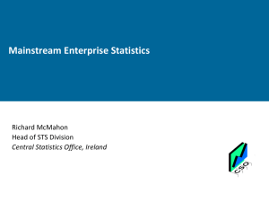 Mainstream Enterprise Statistics Richard McMahon Head of STS Division Central Statistics Office, Ireland