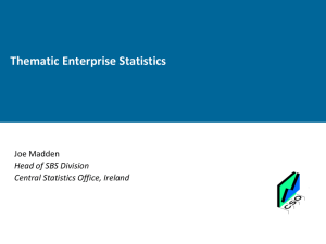 Thematic Enterprise Statistics Joe Madden Head of SBS Division Central Statistics Office, Ireland