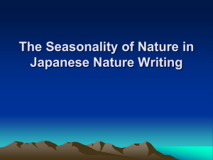 The Seasonality of Nature in Japanese Nature Writing