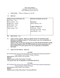 OSA Senate Minutes I. Call to Order – II.