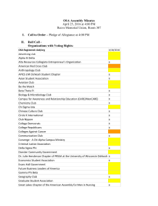 OSA Assembly Minutes I.  Call to Order –