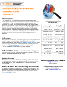 Institutional Review Board (IRB) Reference Guide 2015-2016