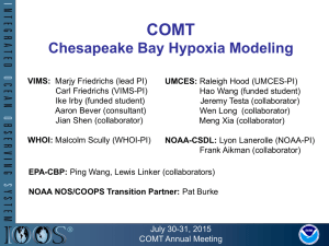 COMT Chesapeake Bay Hypoxia Modeling