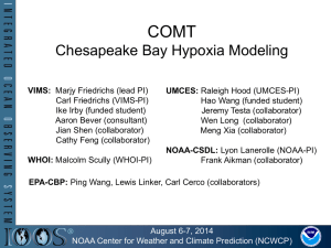 COMT Chesapeake Bay Hypoxia Modeling