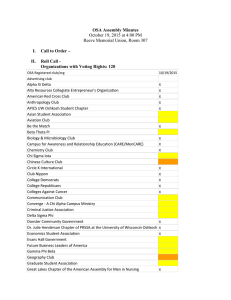 OSA Assembly Minutes I.  Call to Order –