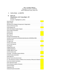 OSA Assembly Minutes II.  Roll Call -