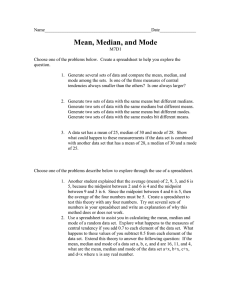 Mean, Median, and Mode