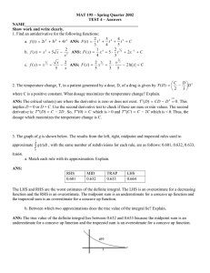 MAT 195 – Spring Quarter 2002 TEST 4 – Answers NAME_______________________________________________________