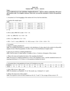 Math 1431 Summer 2003 – Test #2 – Answers Name____________________________________________________