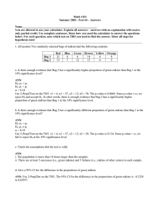 Math 1431 Summer 2003 –Test #4 – Answers  Name____________________________________________________