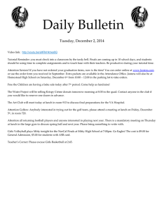 Daily Bulletin  Tuesday, December 2, 2014