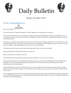 Daily Bulletin  Monday, December 8, 2014
