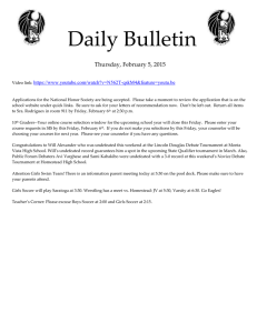 Daily Bulletin  Thursday, February 5, 2015