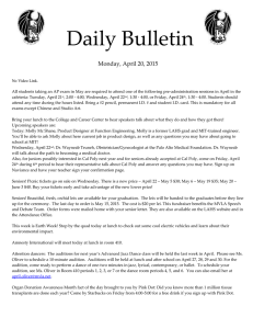 Daily Bulletin  Monday, April 20, 2015