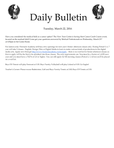 Daily Bulletin  Tuesday, March 22, 2016