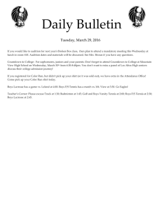 Daily Bulletin  Tuesday, March 29, 2016
