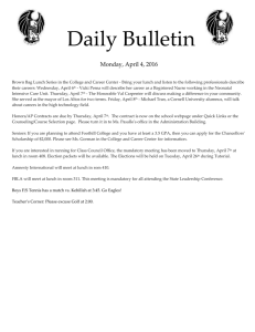 Daily Bulletin  Monday, April 4, 2016