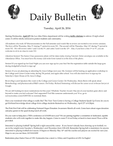 Daily Bulletin  Tuesday, April 26, 2016