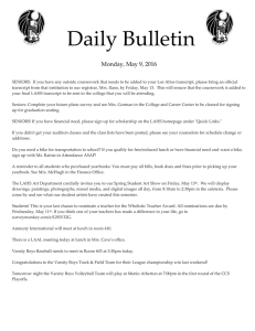 Daily Bulletin  Monday, May 9, 2016